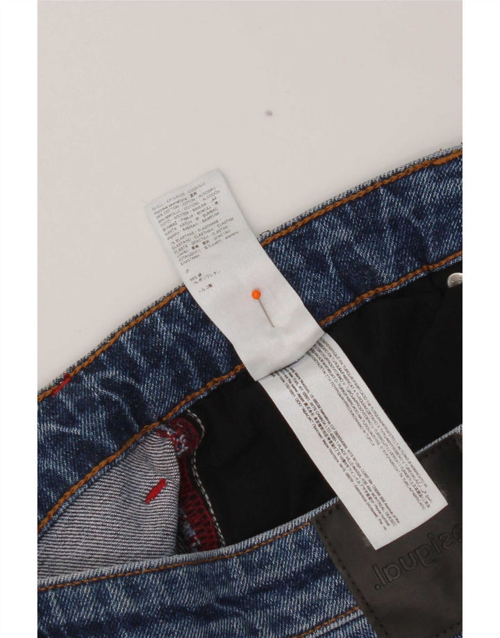Desigual Calça jeans reta masculina desgastada W36 L32 algodão azul