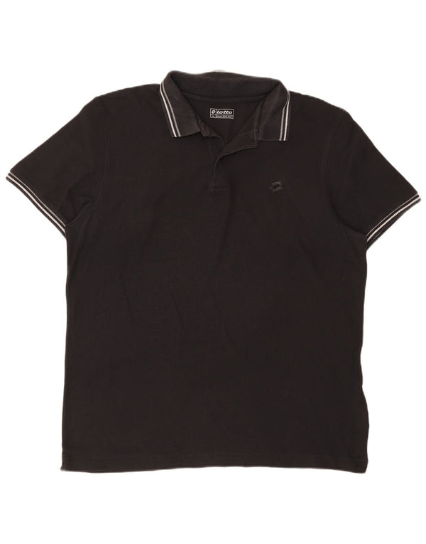 Camisa polo masculina Lotto 2XL algodão listrado preto