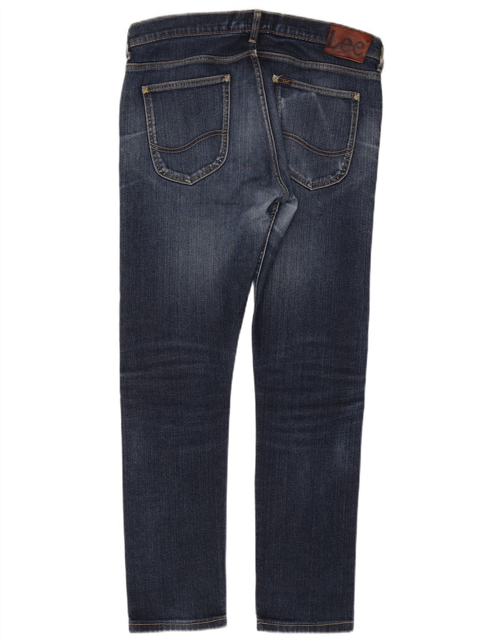 Lee Mens Luke Slim Jeans W34 L30 Azul Marinho Algodão