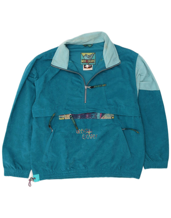 Great Escapes Mens Pulôver Agasalho Top Jacket IT 48 Médio Azul Retro