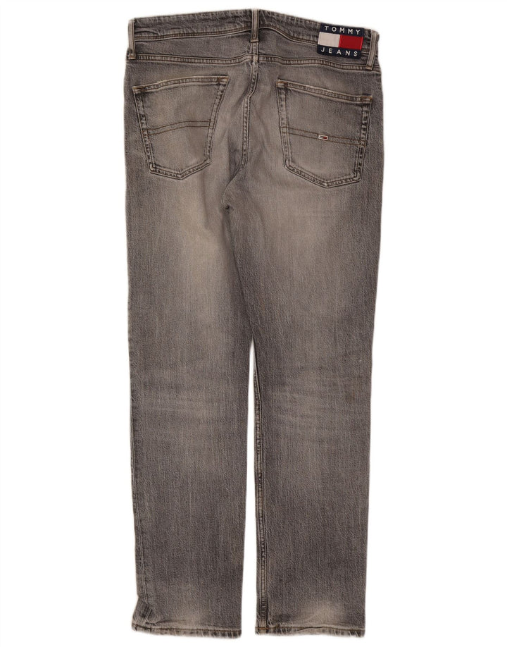 Tommy Hilfiger Masculino Slim Jeans W32 L30 Cinza Algodão