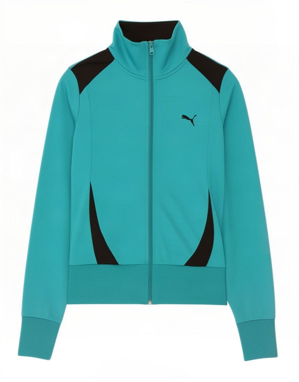 Puma Womens Tracksuit Top Jacket UK 12 Medium Turquesa Colourblock