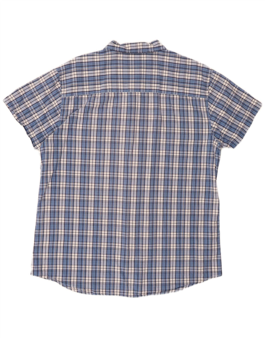 Camisa Wrangler masculina de manga curta regular fit XL azul xadrez