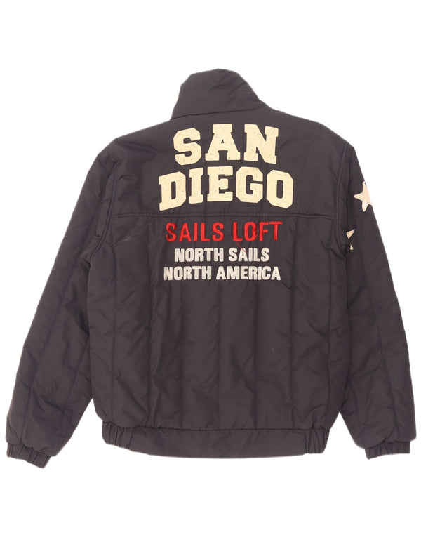 Jaqueta masculina acolchoada gráfica North Sails UK 38 médio azul marinho poliamida