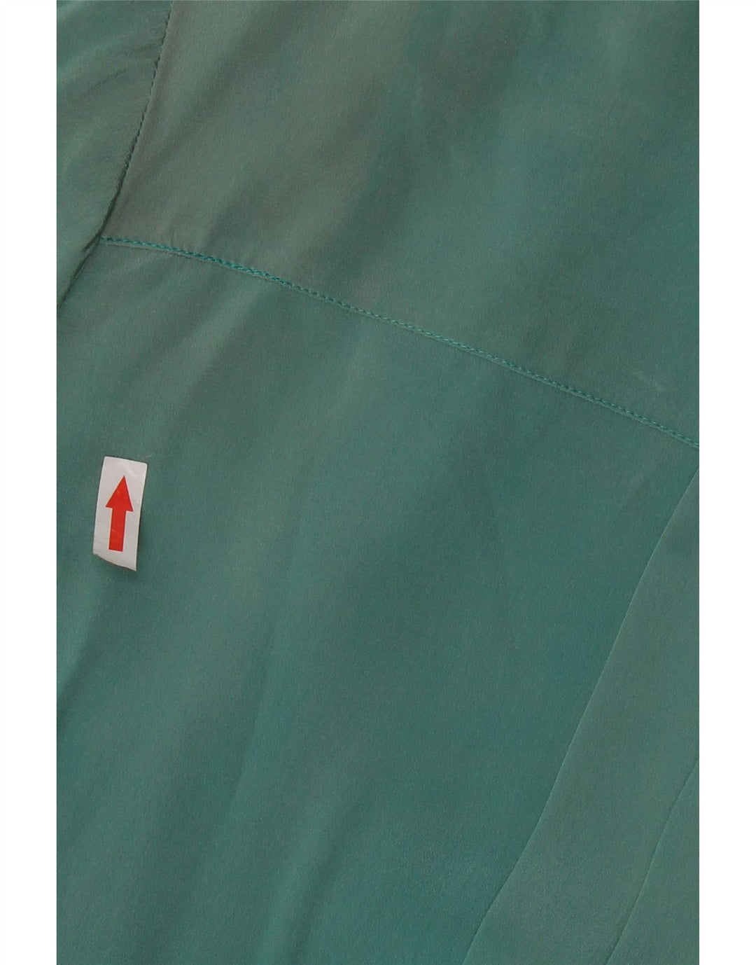 Blusa feminina vintage de manga comprida com gravata frontal Reino Unido 16 seda verde grande