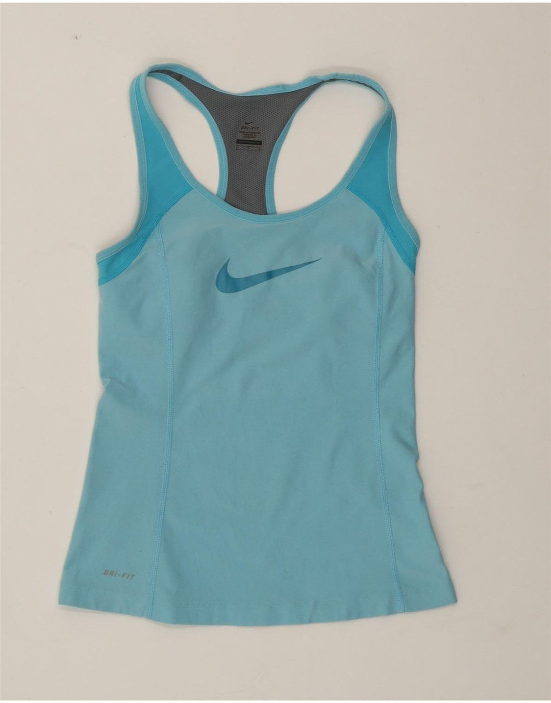 Colete gráfico feminino Nike UK 8 pequeno bloco colorido azul