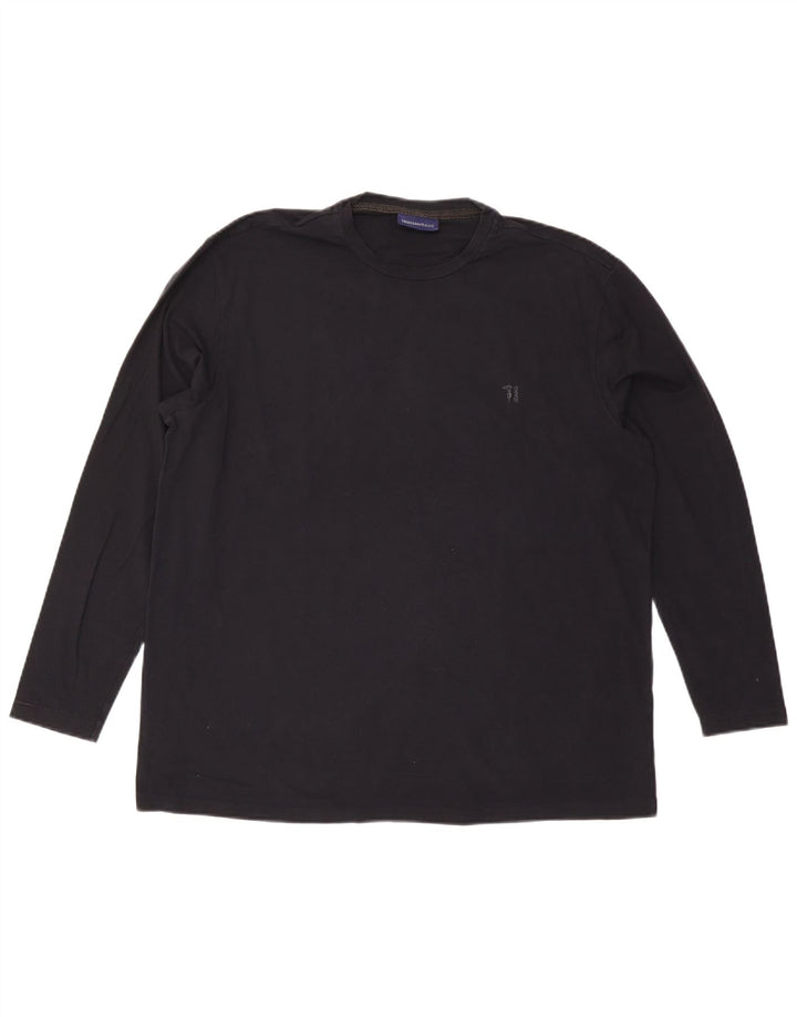 TRUSSARDI JEANS Top masculino manga comprida 2XL algodão preto