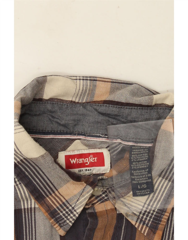 Camisa masculina de flanela WRANGLER grande algodão xadrez multicolorido