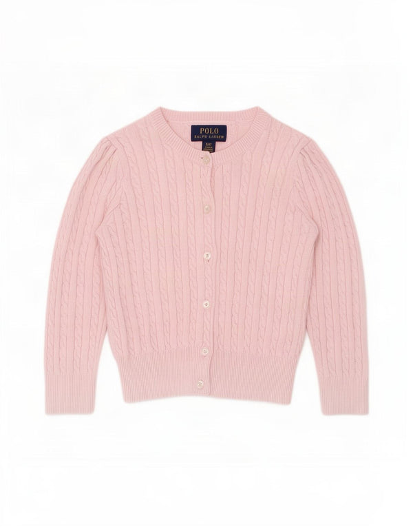 Suéter cardigã feminino Polo Ralph Lauren 2-3 anos algodão rosa