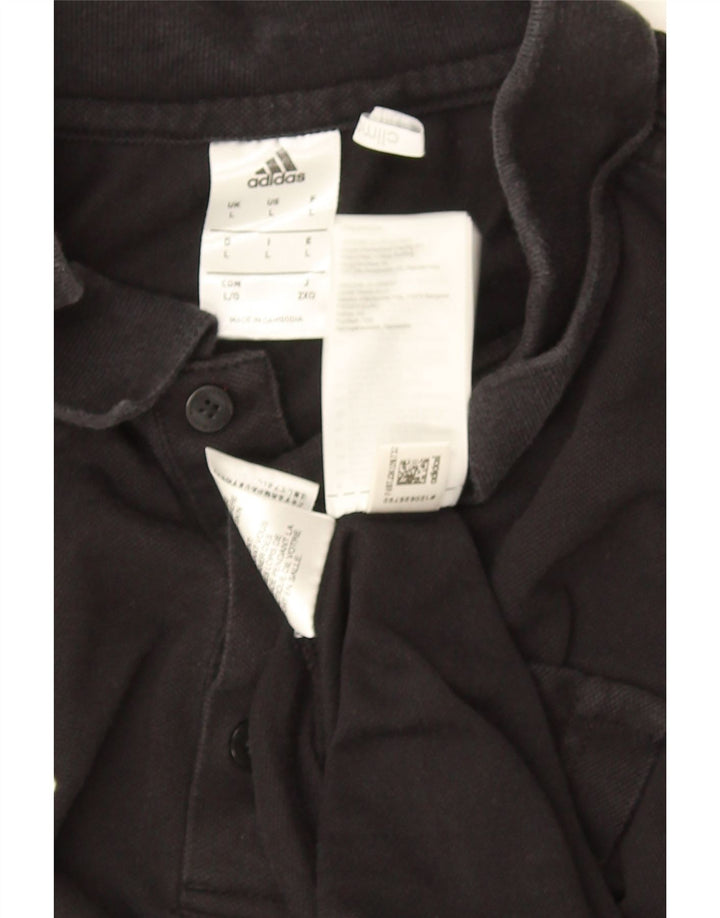 Adidas Mens Climalite Polo Grande Algodão Preto