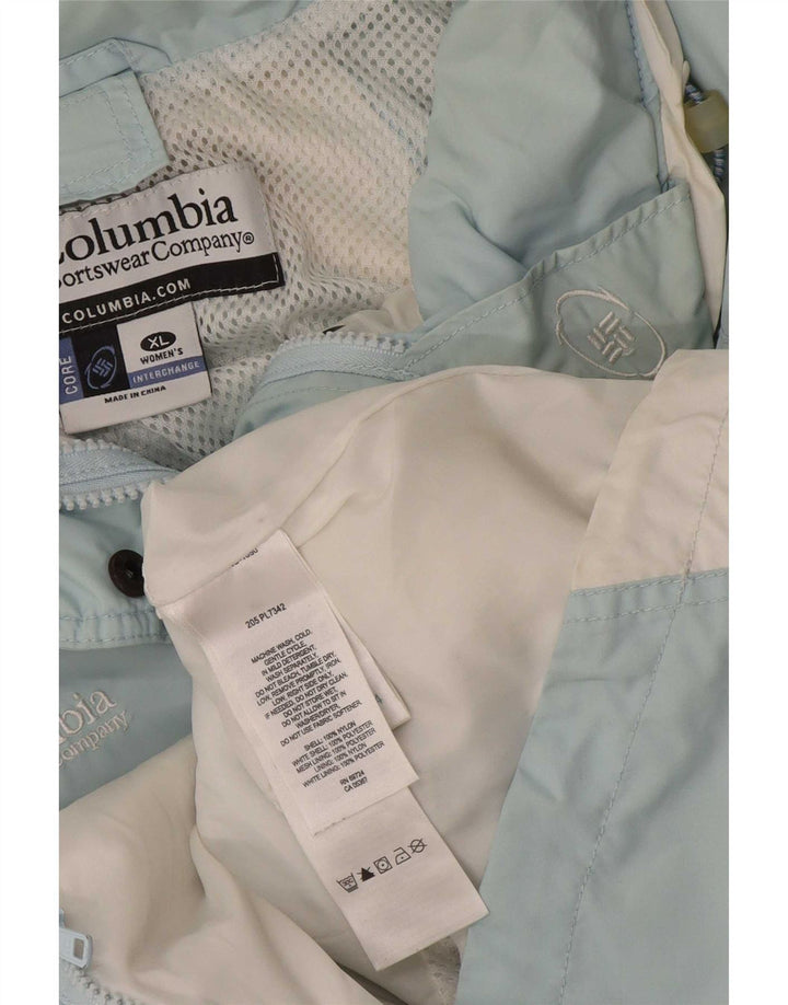 Jaqueta de chuva feminina Columbia UK 18 XL azul colorblock nylon