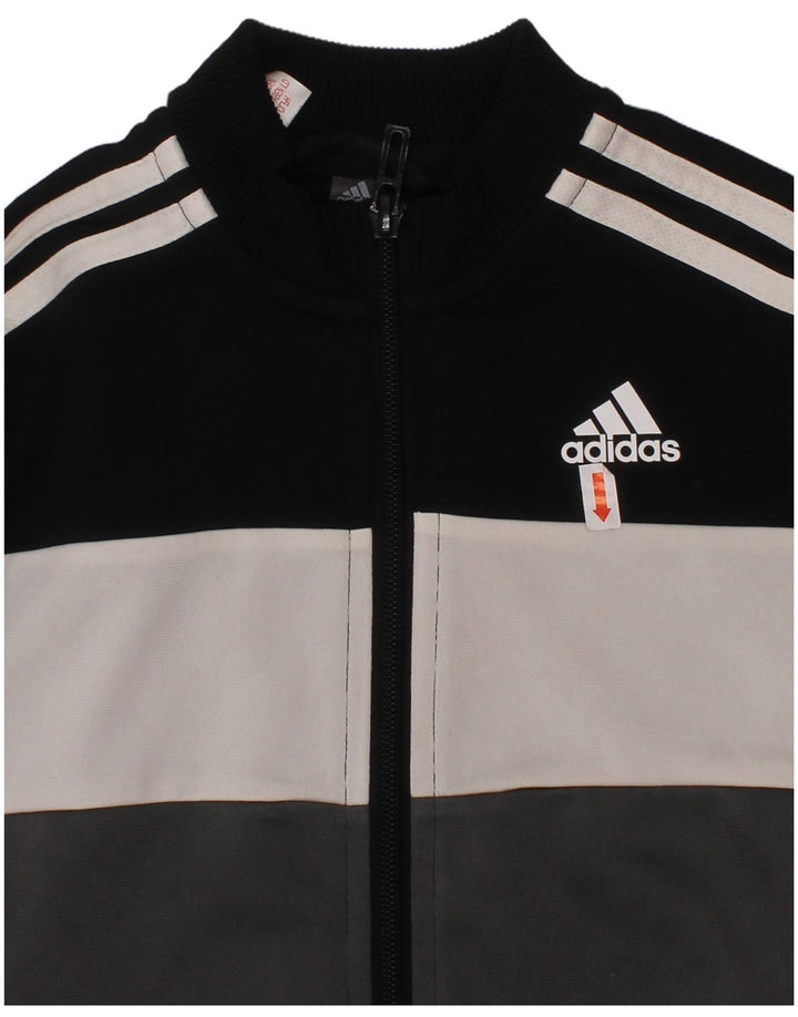 ADIDAS Meninos Treino Top Jaqueta 4-5 Anos Preto Colorblock Poliéster