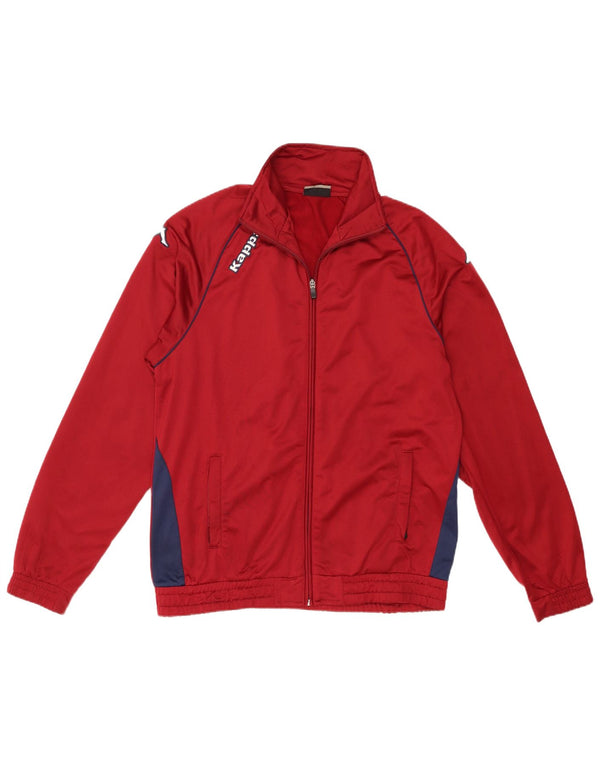 Kappa Mens Graphic Tracksuit Top Jacket Large Burgundy Colourblock