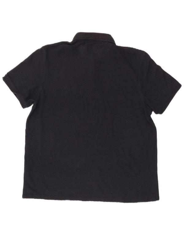 Camisa polo masculina Ted Baker tamanho 6 2XL algodão azul marinho