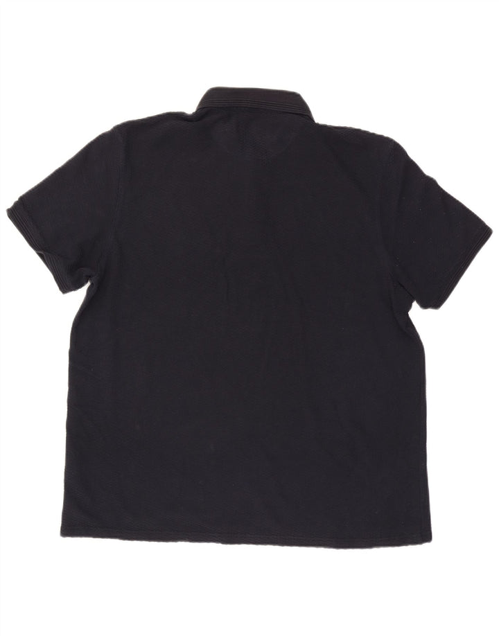 Camisa polo masculina Ted Baker tamanho 6 2XL algodão azul marinho