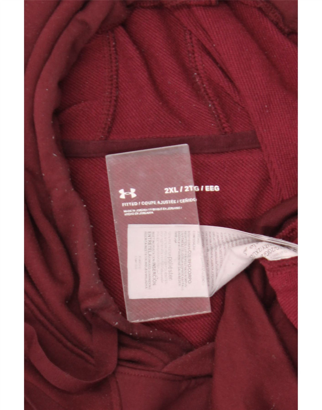 Under Armour Mens Hoodie Jumper 2XL Borgonha Poliéster