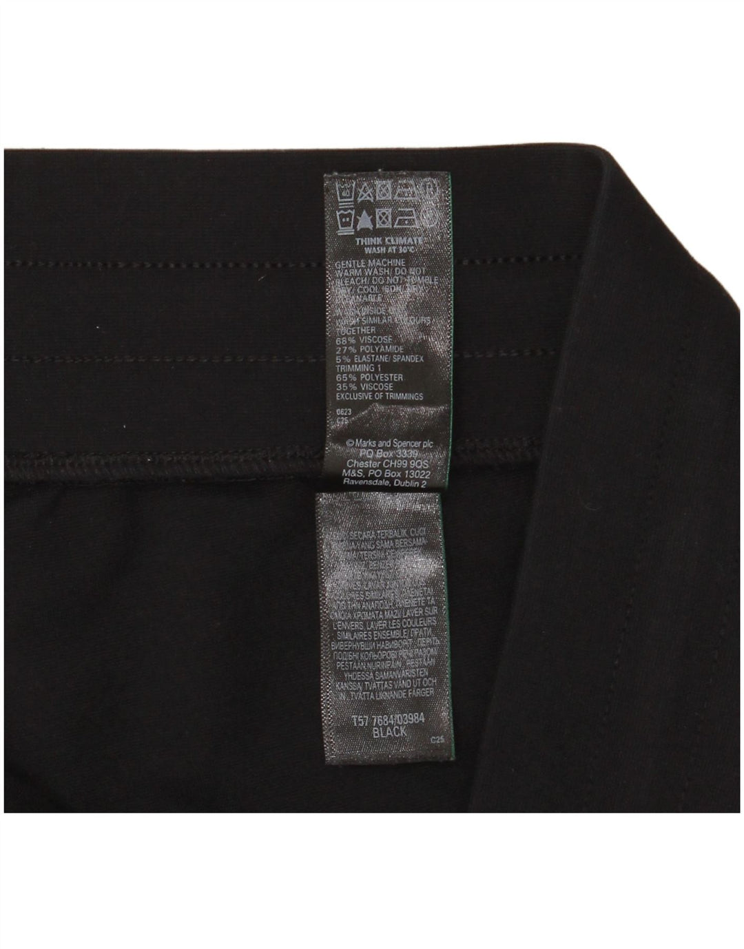 Calça de treino feminina Marks & Spencer UK 16 grande bloco colorido preto