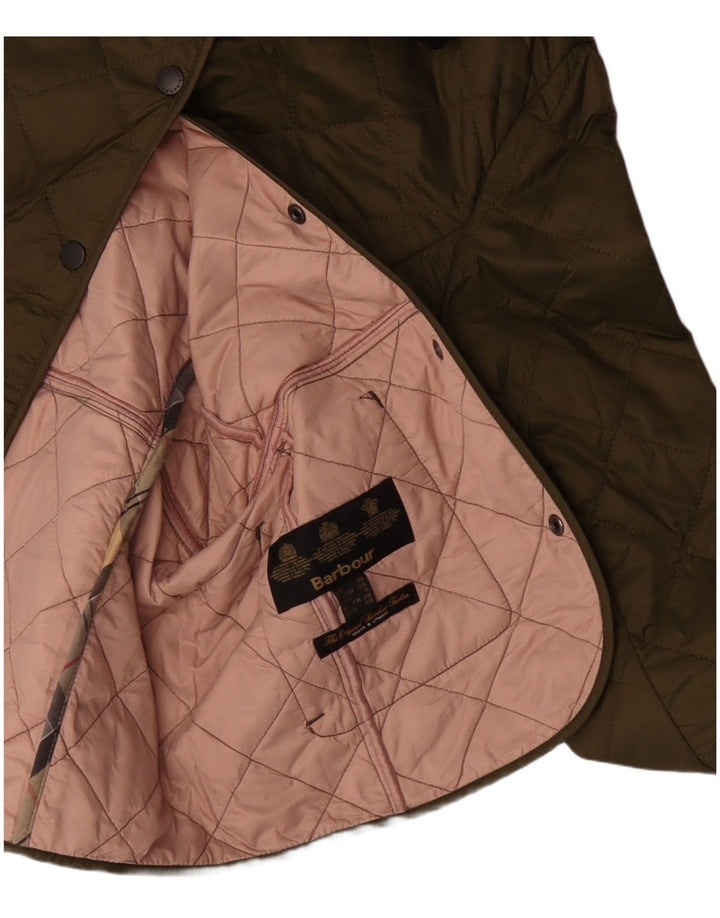 Jaqueta acolchoada feminina Barbour UK 10 pequena cáqui