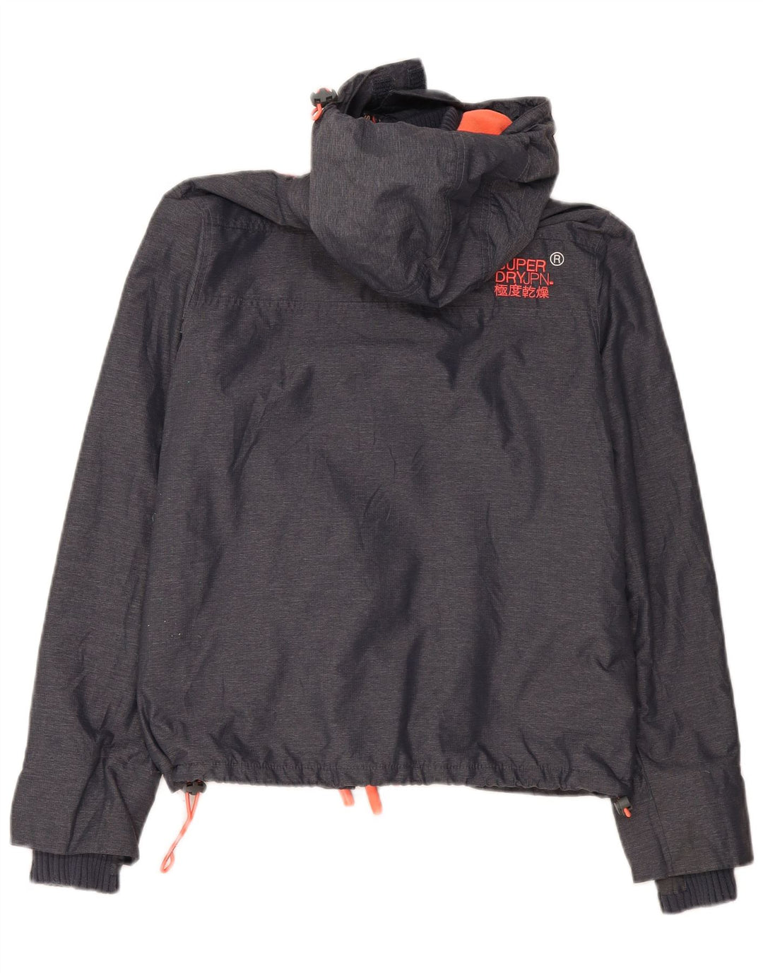Jaqueta corta-vento feminina Superdry com capuz e blusão UK 16 grande cinza