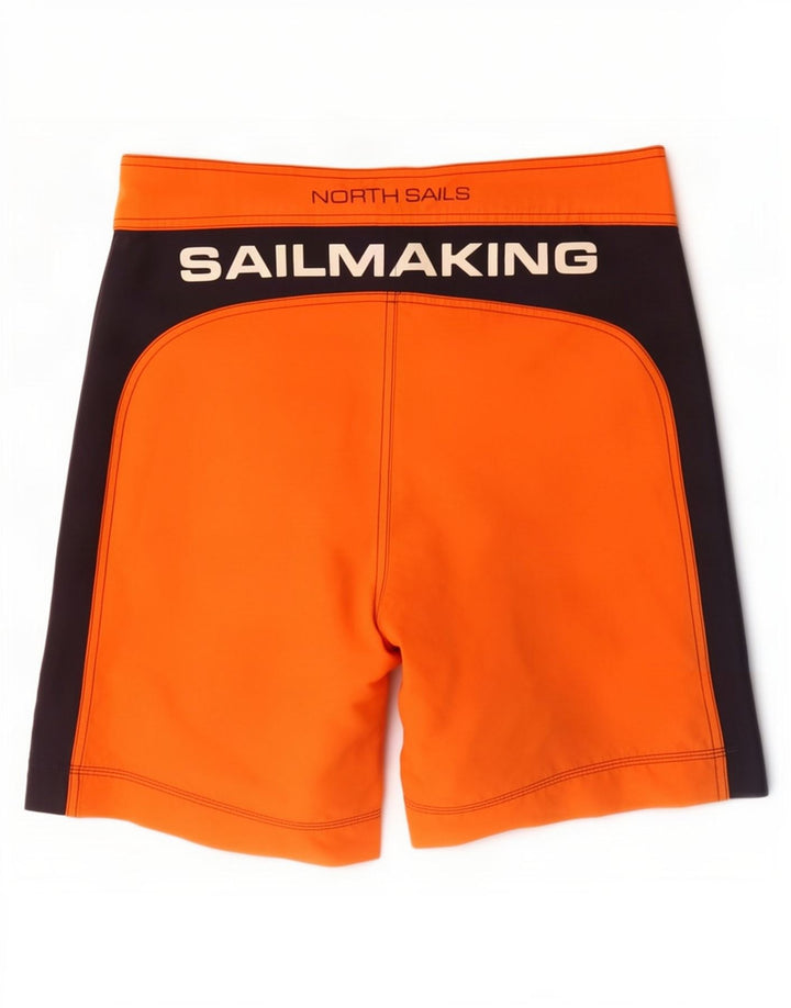 Shorts de natação masculino North Sails gráfico médio laranja colorblock