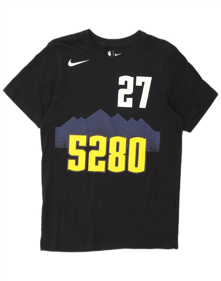 Camiseta Nike masculina Denver Nuggets com estampa gráfica pequena de algodão preto
