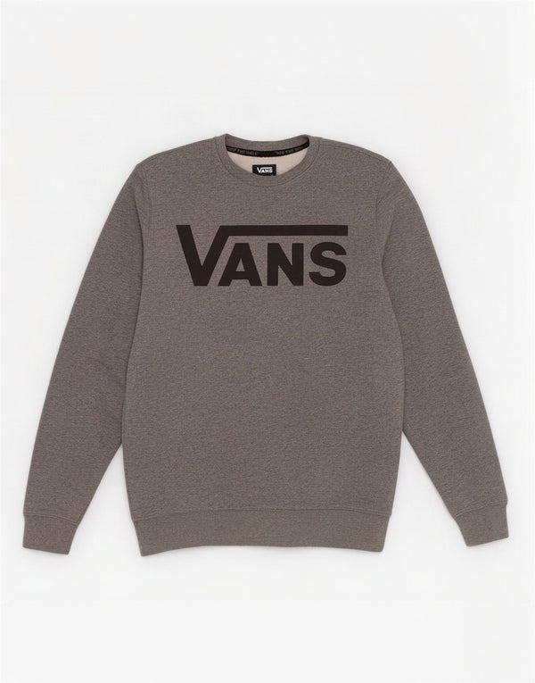Vans Mens Graphic Moletom Jumper Pequeno Cinza Flecked Algodão