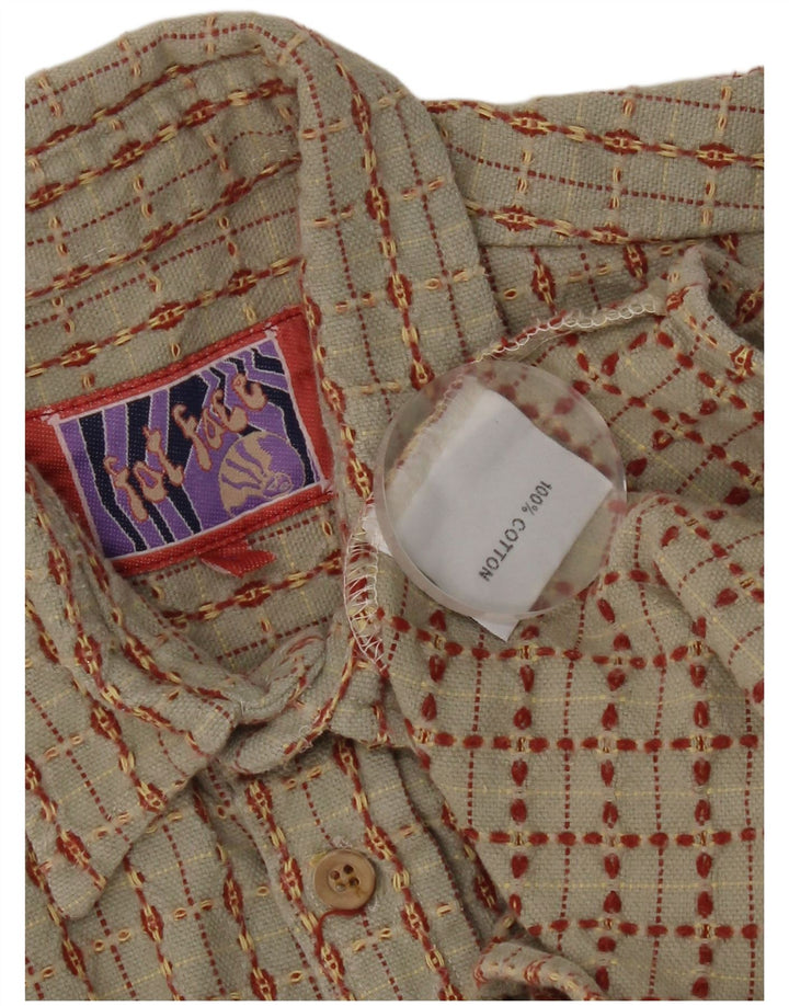 Camisa masculina de flanela Fat Face grande algodão xadrez verde