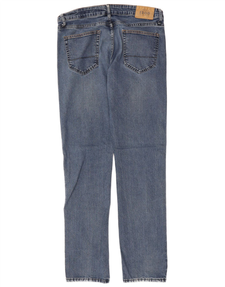 IZOD Masculino Comfort Stretch Jeans Reto W34 L34 Algodão Azul