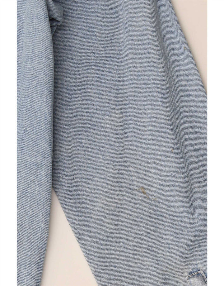 Zara Camisa jeans masculina média azul algodão