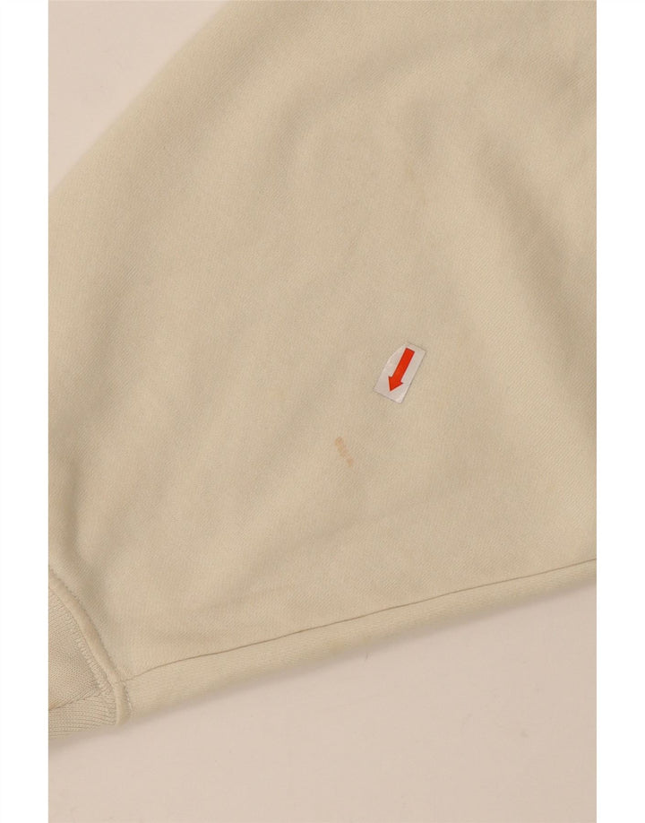 NIKE Womens Crop Oversized Sweatshirt Jumper UK 10 Pequeno Off White Cotton