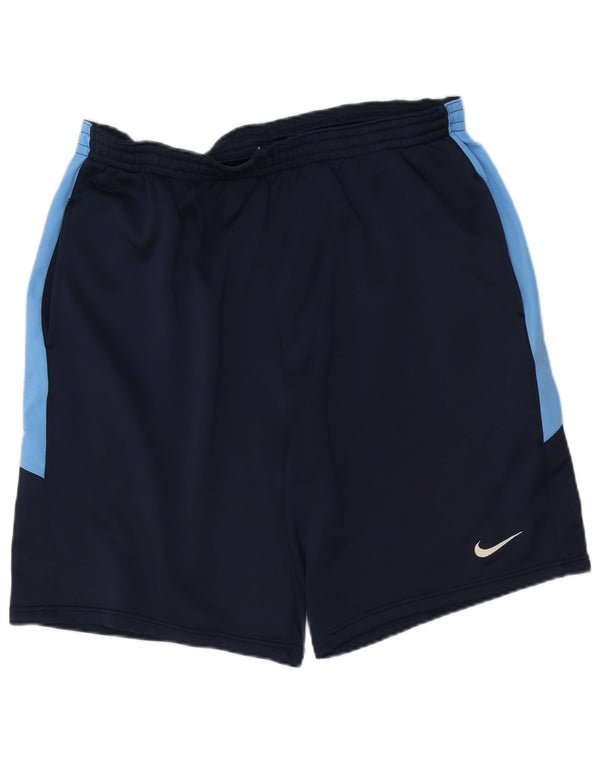 Shorts esportivos masculinos NIKE Dri Fit 2XL azul marinho colorblock poliéster