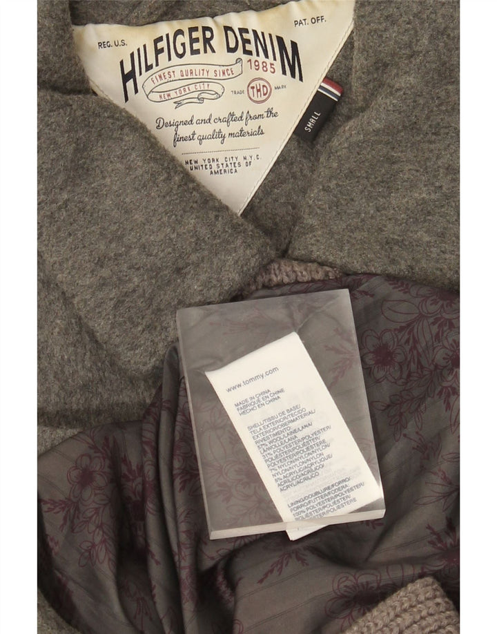 Sobretudo feminino Tommy Hilfiger UK 10 pequeno lã cinza