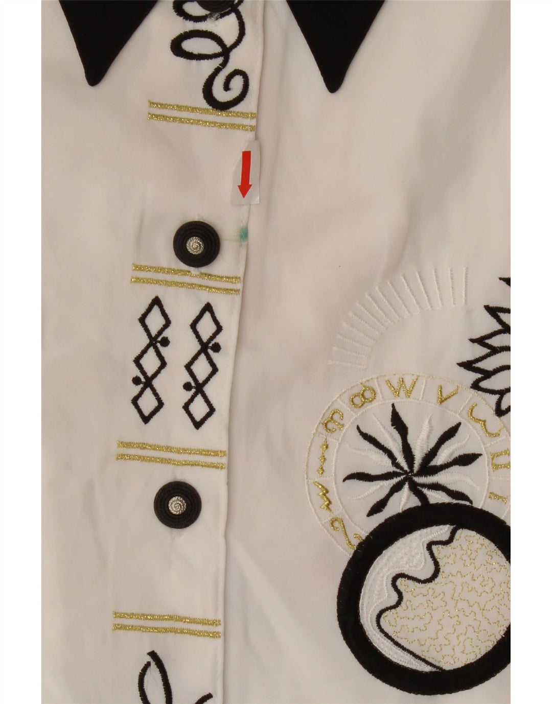 Camisa gráfica feminina Yessica EU 40 poliéster geométrico branco médio