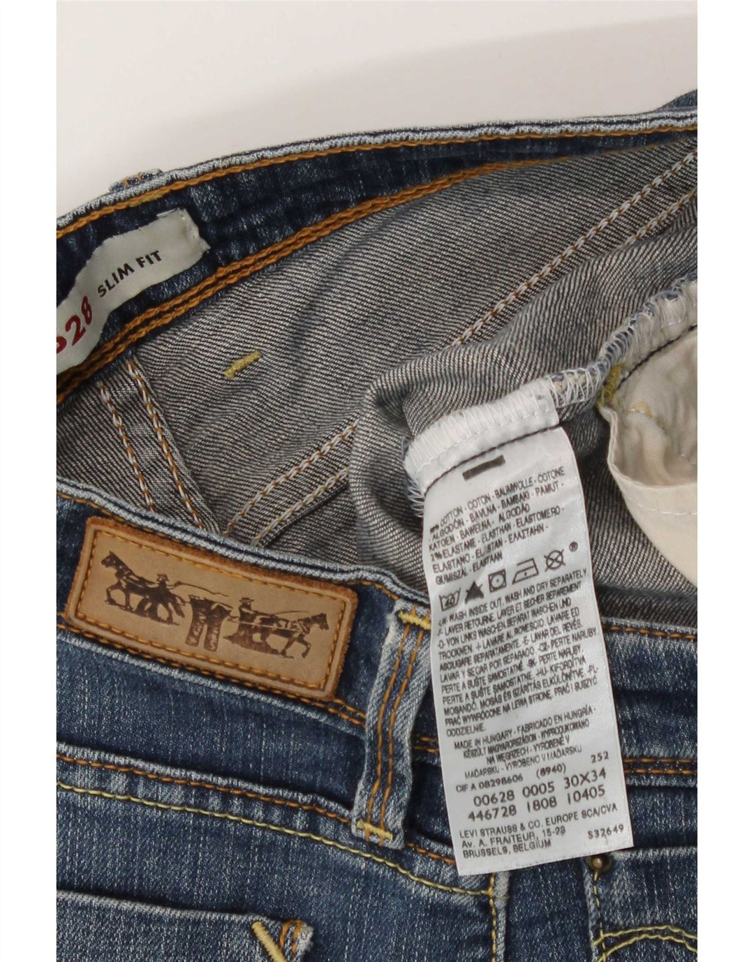 Calça jeans feminina Levi's 628 Slim W30 L34 azul algodão