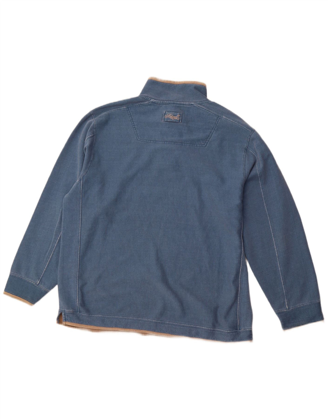 ANIMAL Suéter masculino com gola com botão e algodão azul XL