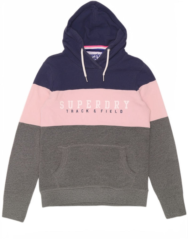 Superdry feminino gráfico moletom com capuz UK 10 pequeno bloco colorido multicolorido