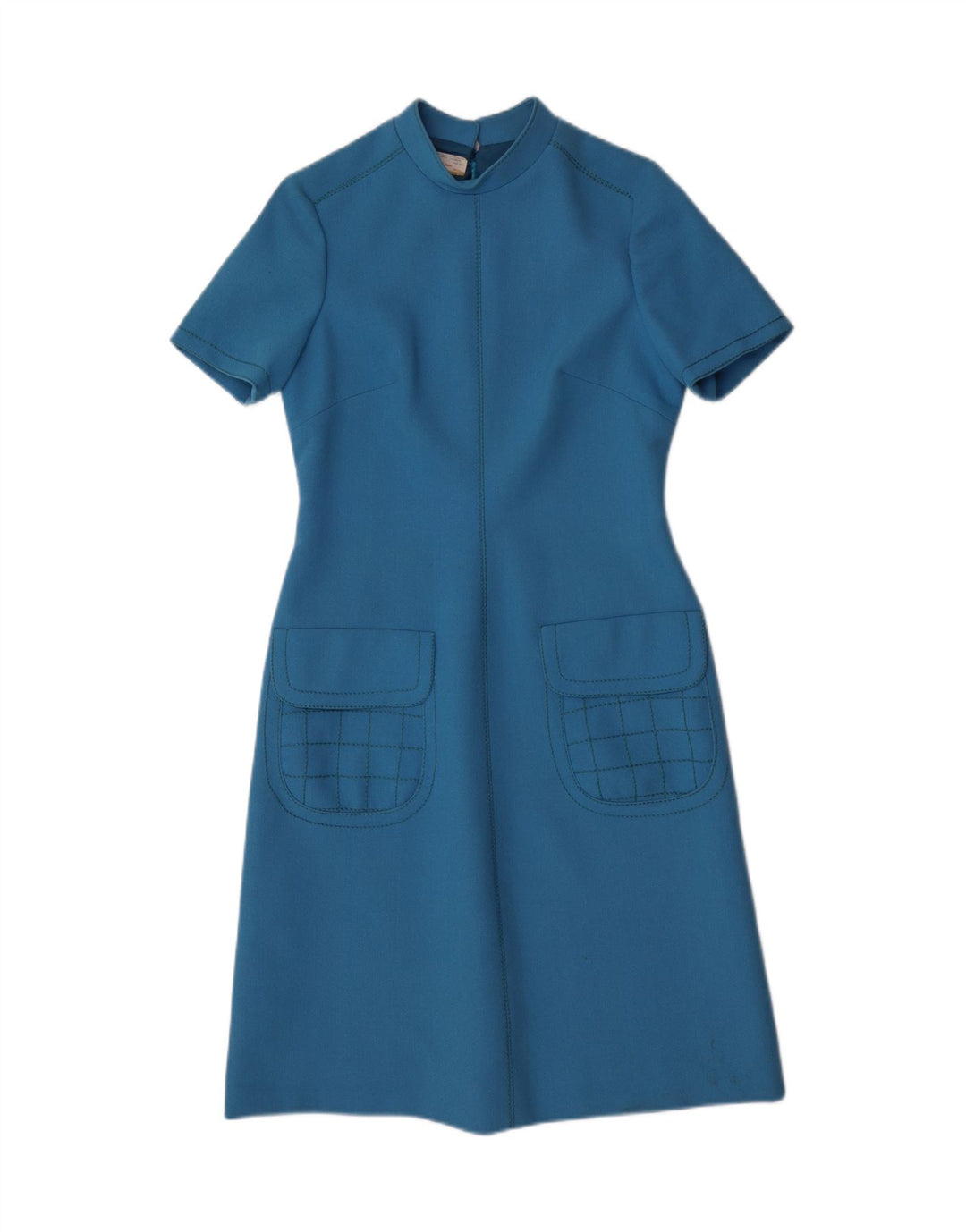 Vestido bainha feminino vintage IT 44 azul médio