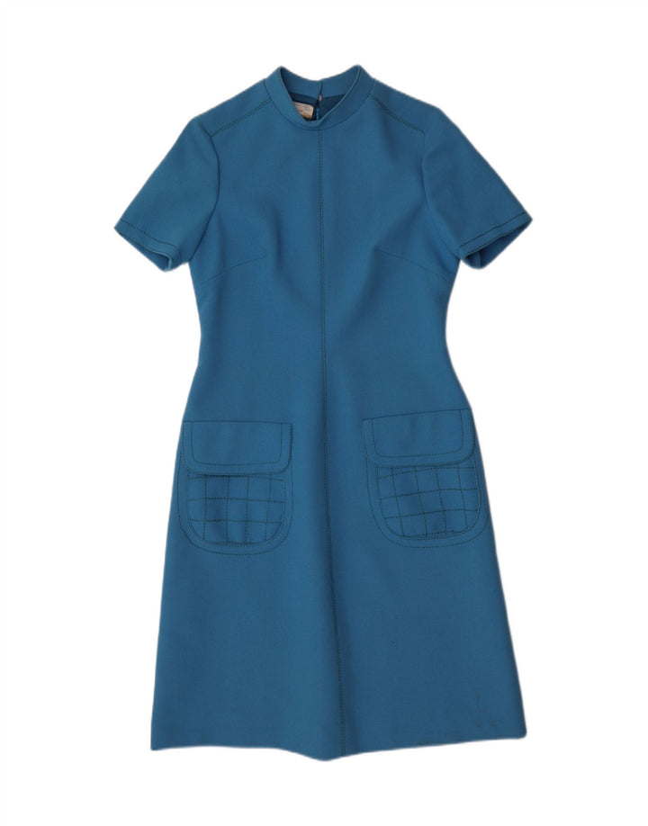 Vestido bainha feminino vintage IT 44 azul médio