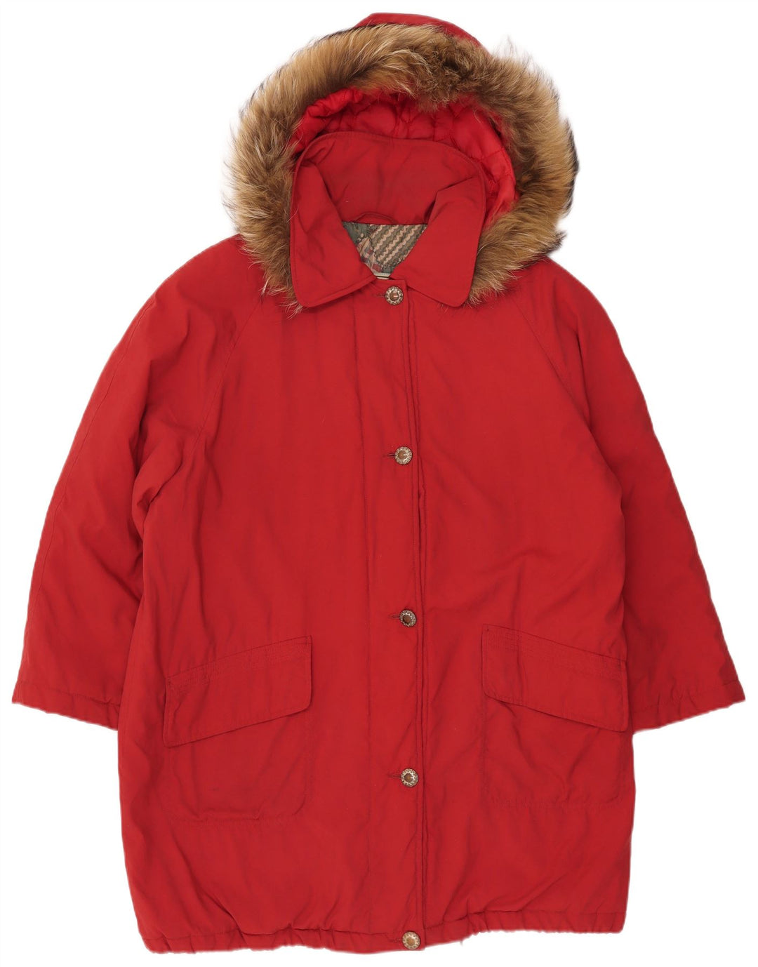 Jaqueta Parka Feminina Vintage com Capuz Oversized IT 44 Médio Vermelho