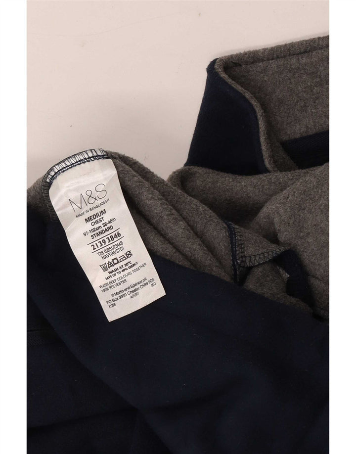 Jaqueta de lã masculina Marks & Spencer UK 38 poliéster azul marinho médio