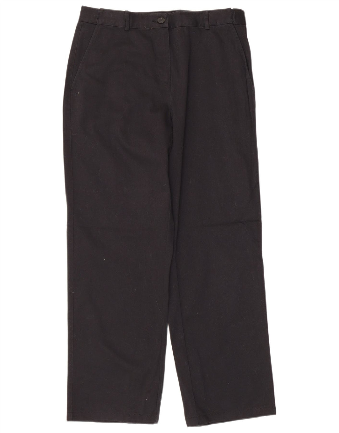 Calça chino feminina L.L.Bean US 8 médio W30 L27 algodão preto