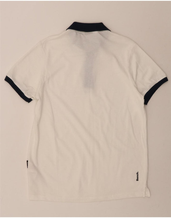 BENCH Mens Polo Shirt EU 52 Large White Cotton Vintage Bench and Second-Hand Bench from Messina Hembry 