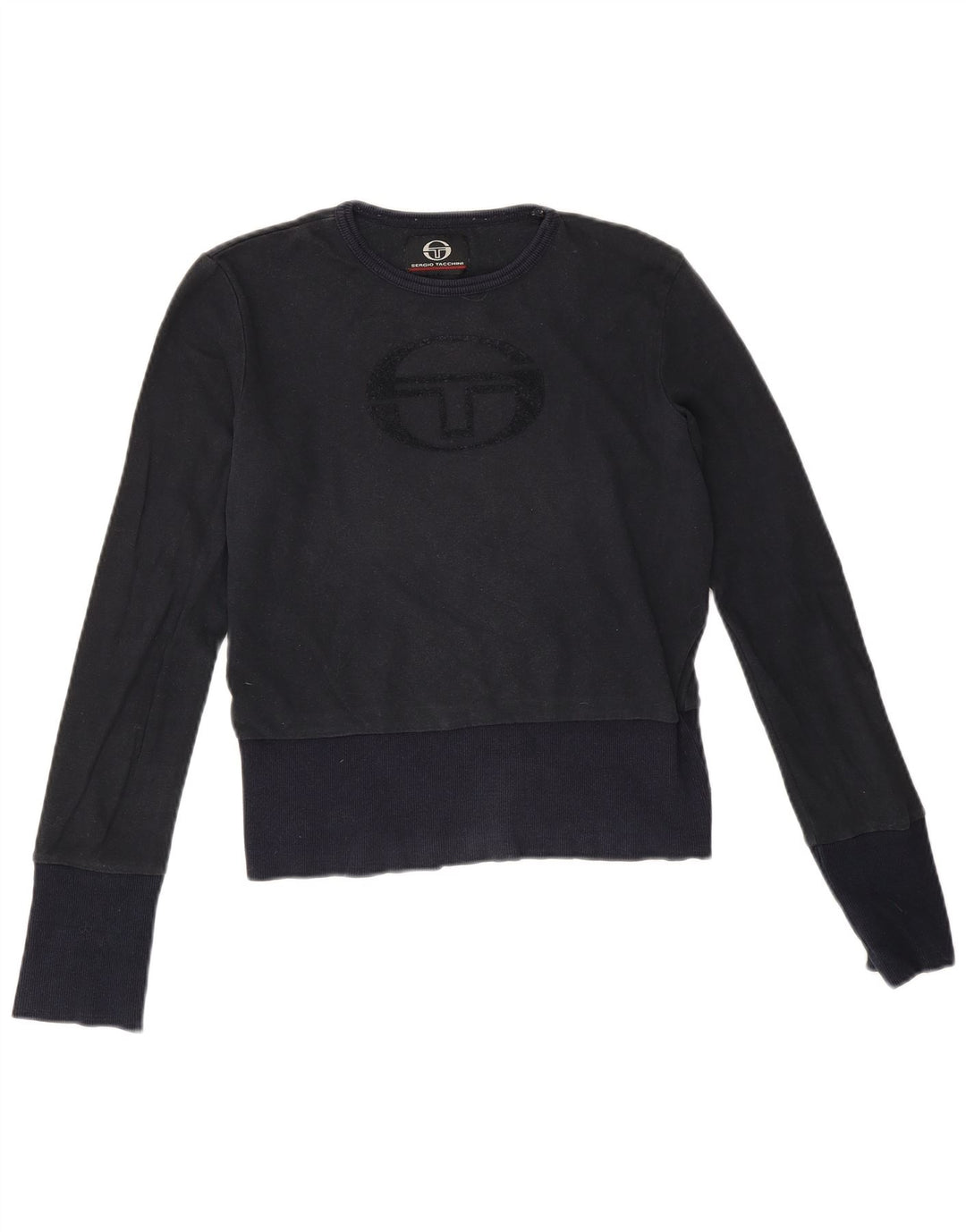Sergio Tacchini Top gráfico feminino de manga comprida Reino Unido 12 médio azul marinho
