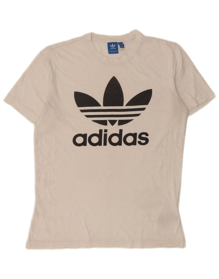 Adidas Mens Graphic T-Shirt Top Médio Algodão Branco