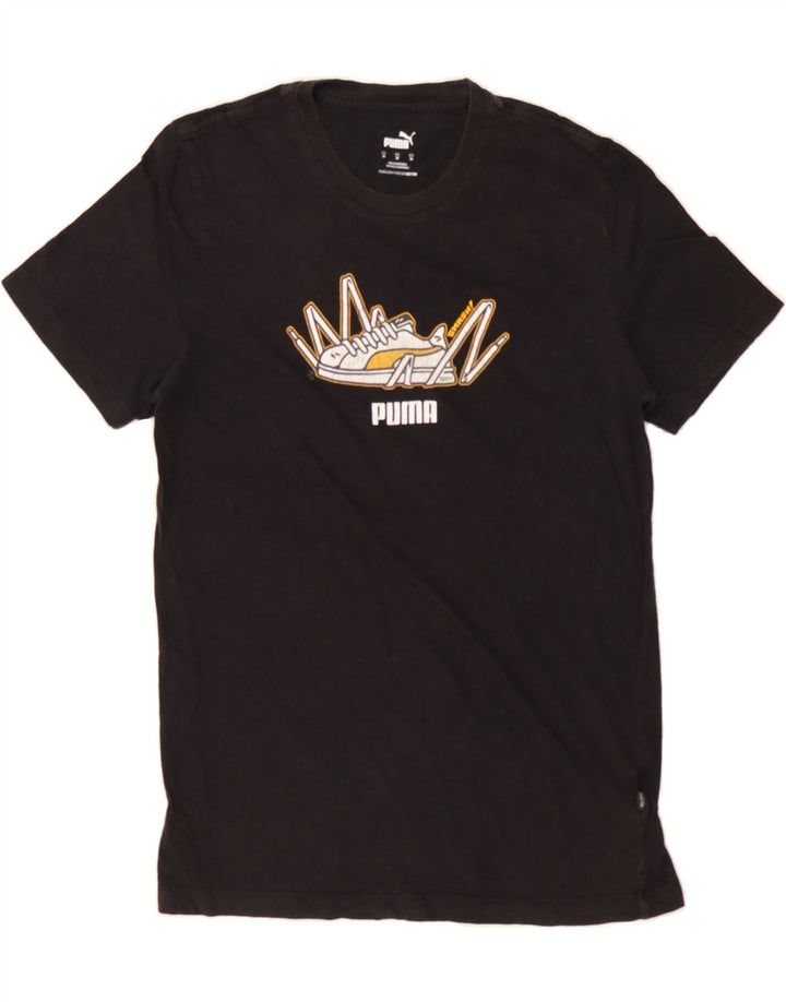 PUMA Mens Graphic T-Shirt Top Medium Black Cotton Vintage Puma and Second-Hand Puma from Messina Hembry 