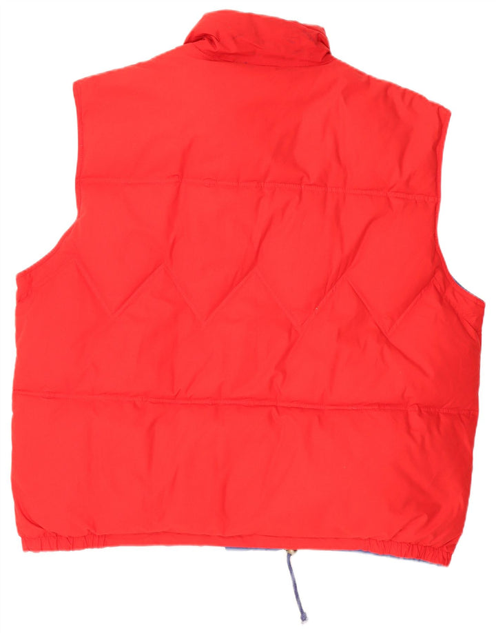 Colete acolchoado reversível masculino VINTAGE UK 42 XL algodão vermelho
