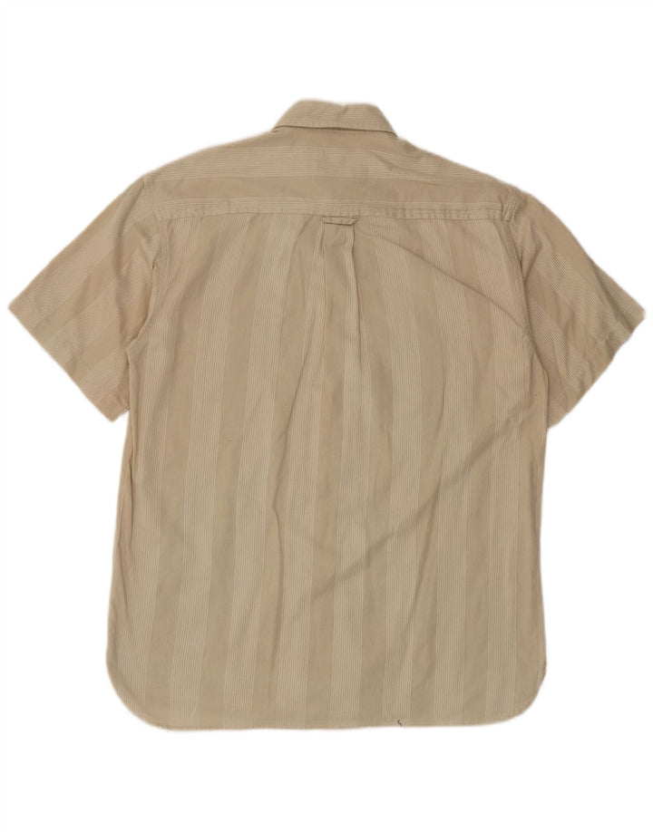Camisa masculina vintage manga curta bege médio