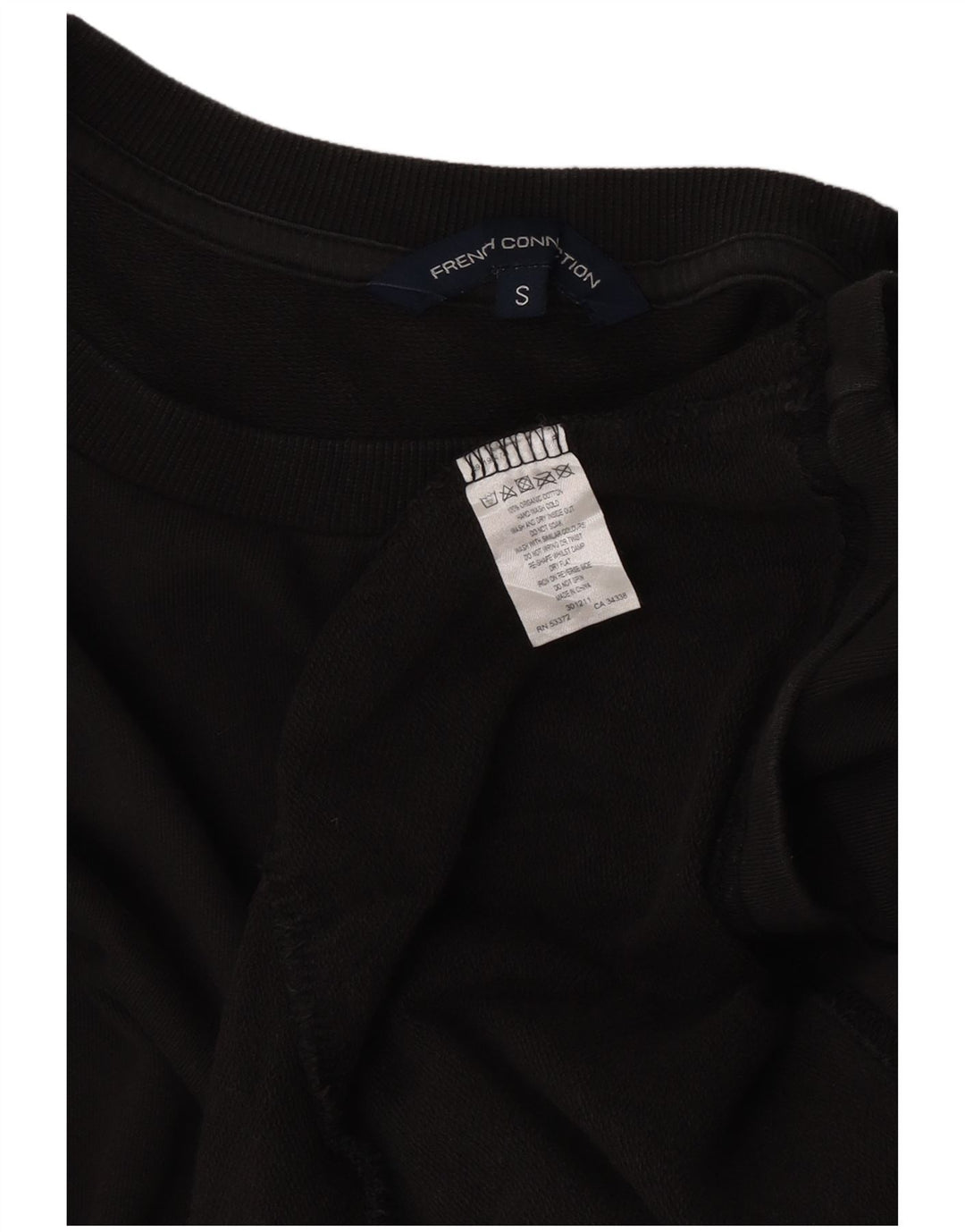 Vestido feminino grande em camadas da French Connection Reino Unido 10 algodão preto pequeno