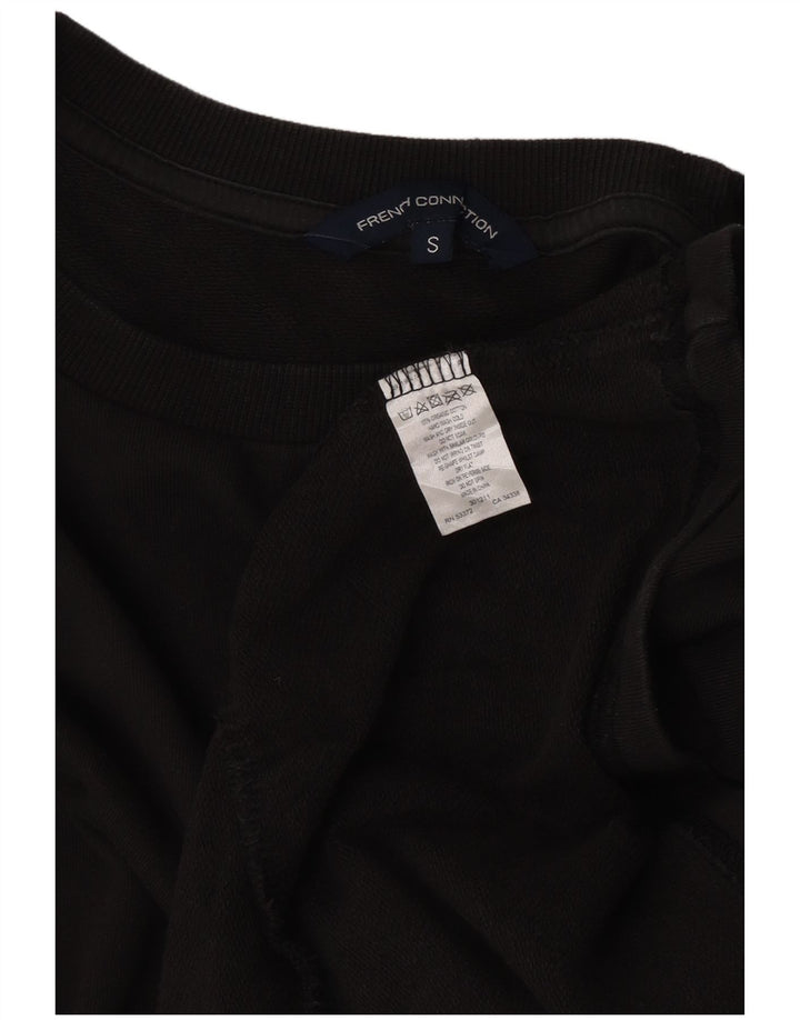 Vestido feminino grande em camadas da French Connection Reino Unido 10 algodão preto pequeno