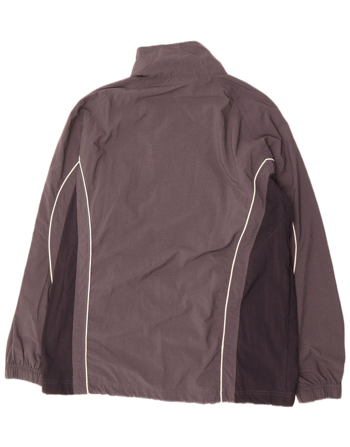 Asics Mens Tracksuit Top Jacket Grande Cinza Colourblock Nylon